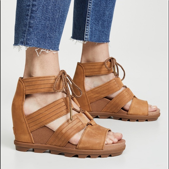 sorel joanie lace wedge sandal